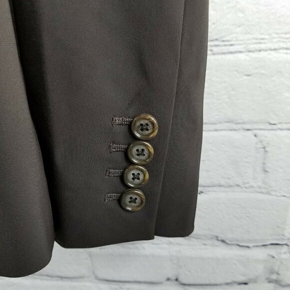 Vintage Size Small TAHARI Blazer Brown Single Breasted 1980's Career Office - Picture 6 of 11